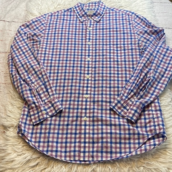 J. Crew Men's Tailored Light Weight Check Button Down Shirt sz M - Picture 1 of 9